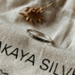 Elegant textured silver stack band ring