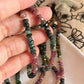 Handcrafted AA Multi Tourmaline 5MM Rondelle Necklace with Natural Crystals