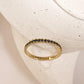 925 Silver Eternity Band Ring with Gold Vermeil and Black Spinel for Chic Jewelry