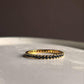 Stylish Black Spinel Eternity Stack Band Ring with Gold Vermeil Detail