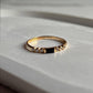 Luxurious Gold Vermeil twilight stack silver ring with black spinel & white topaz