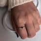 Gold Vermeil 925 silver twilight stack ring with black spinel and white topaz