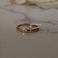 Sophisticated Gold Vermeil white topaz Eclipse band ring