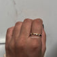Elegant Eclipse design Gold Vermeil band ring with white topaz