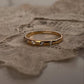 Gold Vermeil white topaz ring with Eclipse band design