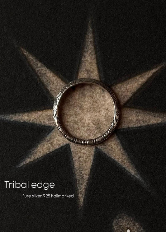 Tribal Edge 925 sterling silver ring showcasing a unique handmade design, perfect for gifts on special occasions.