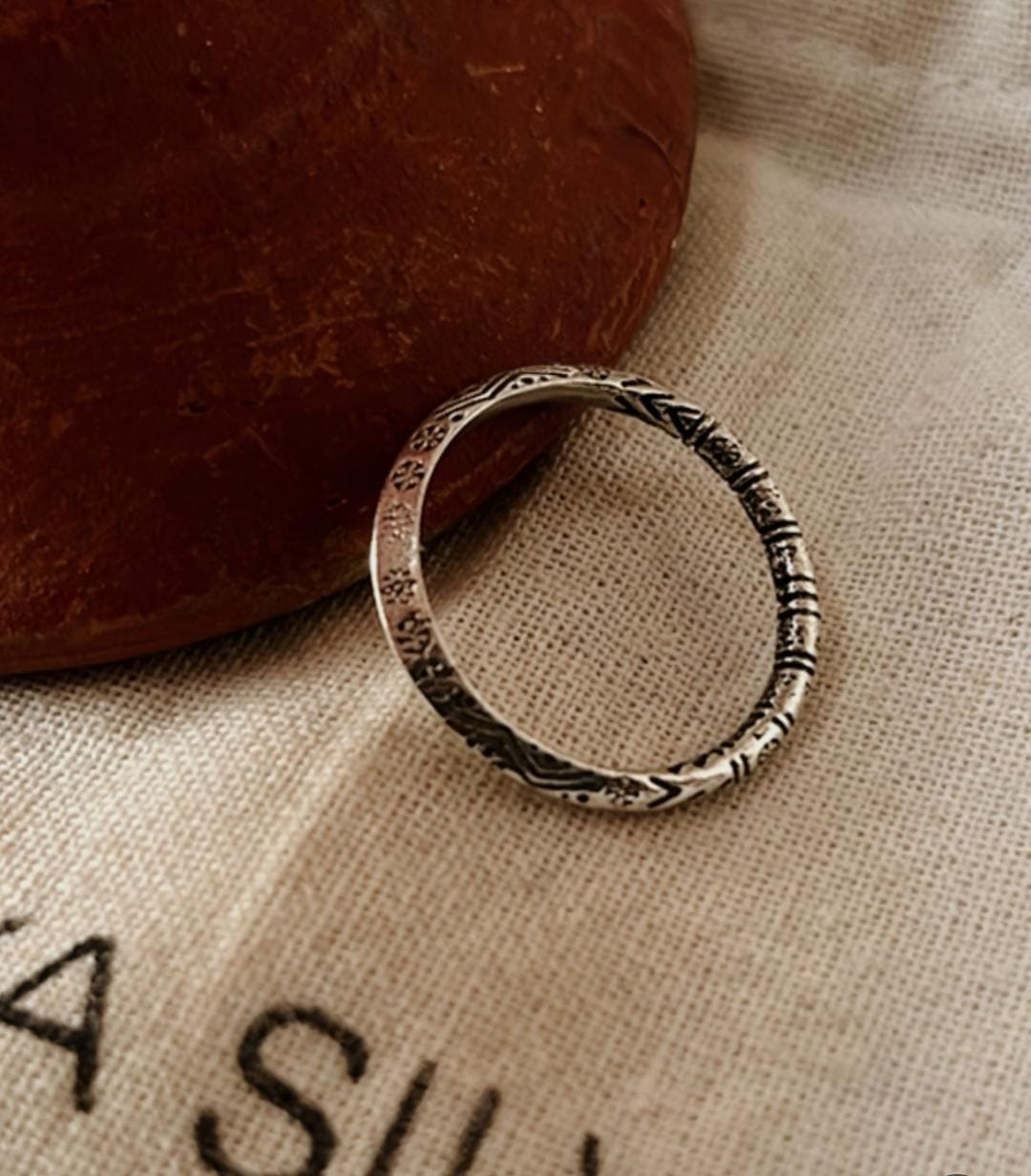 Handcrafted Tribal Edge 925 Silver Ring for Modern Fashion