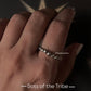 Dots of the Tribe 925 Silver Ring - Statement Band with Tribal Symbolism