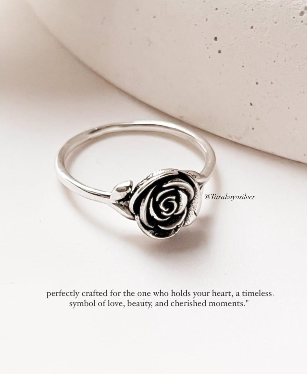 925 Silver Love Rose Ring - Beautiful Rose Enchantment with Silver Band