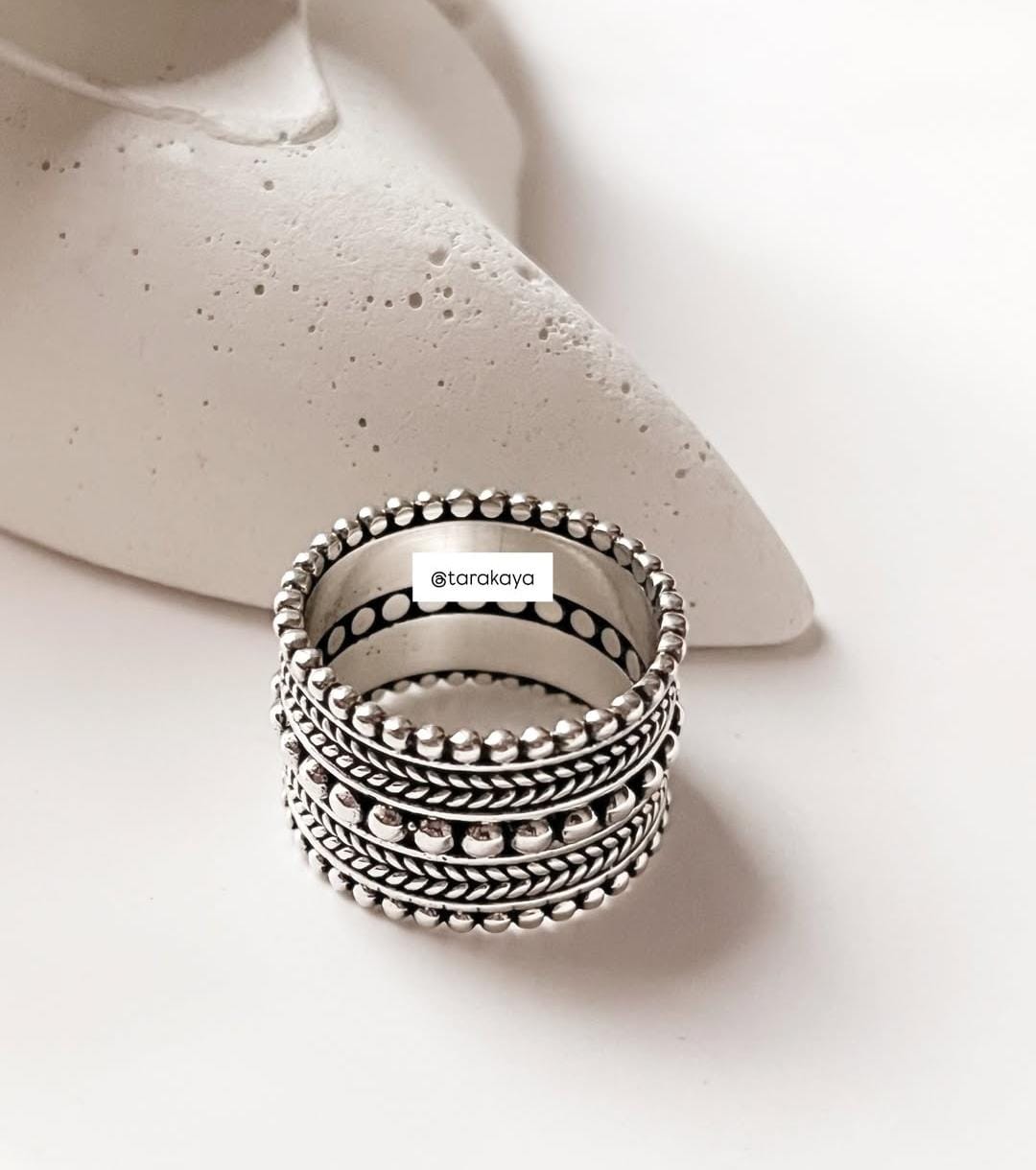 925 Silver Tribal Antiquity Band Ring - Antique Tribal Design for Bold Fashion