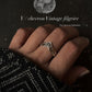 V/Chevron Vintage Filigree 925 Silver Ring - Elegant Chevron Design