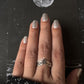 925 Silver V Chevron Vintage Filigree Ring - Detailed Silver Band