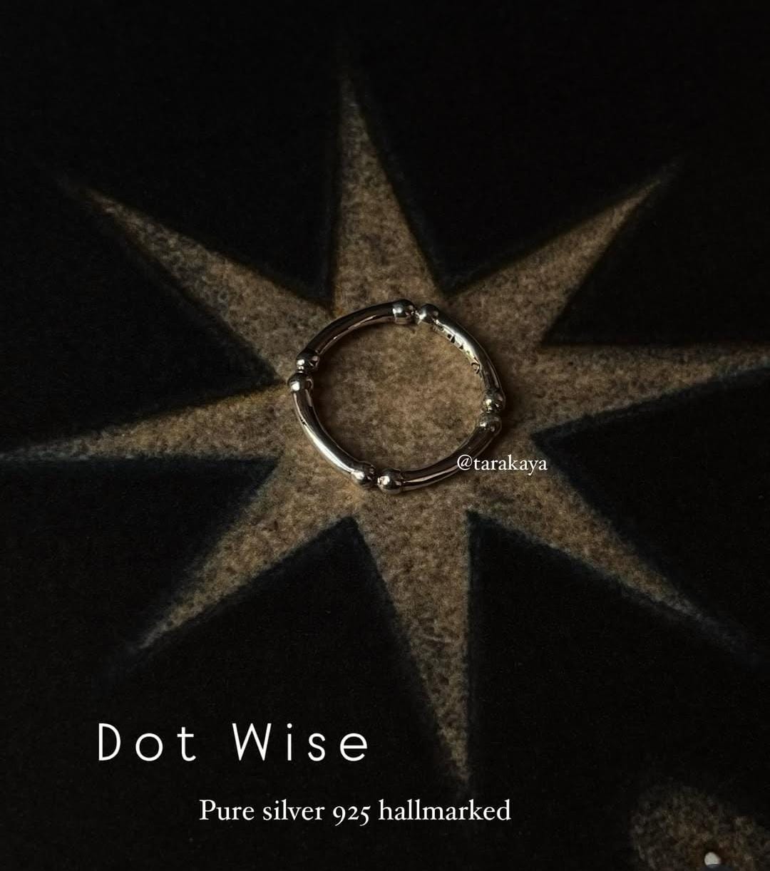 Dot Wise 925 Silver Ring - Modern Design with Intricate Dot Details