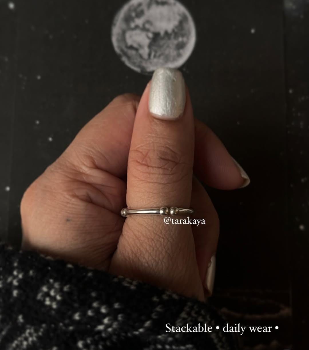 925 Silver Dot Wise Ring - Unique Ring with Circular Dot Patterns
