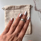 Unique Antique Double Rawa V 925 Sterling Silver Ring for Little or Mid Finger