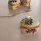 Vintage Mini Porcelain Heart Box with Decorative Design