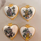 Antique Style Mini Porcelain Heart Box for Keepsakes