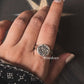 Handcrafted Moth Cosmic Engraved Signet Ring in 925 Silver