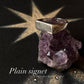 Simple Plain Signet Ring in 925 Silver for Classic Style