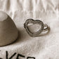 Adjustable 925 Silver Ring with White CZ Heart for Romantic Looks