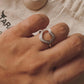 Trendy White CZ Heart Adjustable Ring in Sterling Silver
