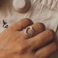 925 Silver Adjustable Heart Ring with White CZ Stones for Elegant Style