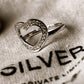 Stylish White CZ Heart Design Adjustable Ring in 925 Silver