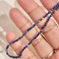Boho Lapis Lazuli Choker Necklace with Silver Ball Charms