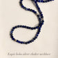 925 Silver Ball Necklace with Lapis Lazuli Beads 2MM