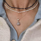 2MM Lapis Lazuli Boho Necklace in Silver Ball Design