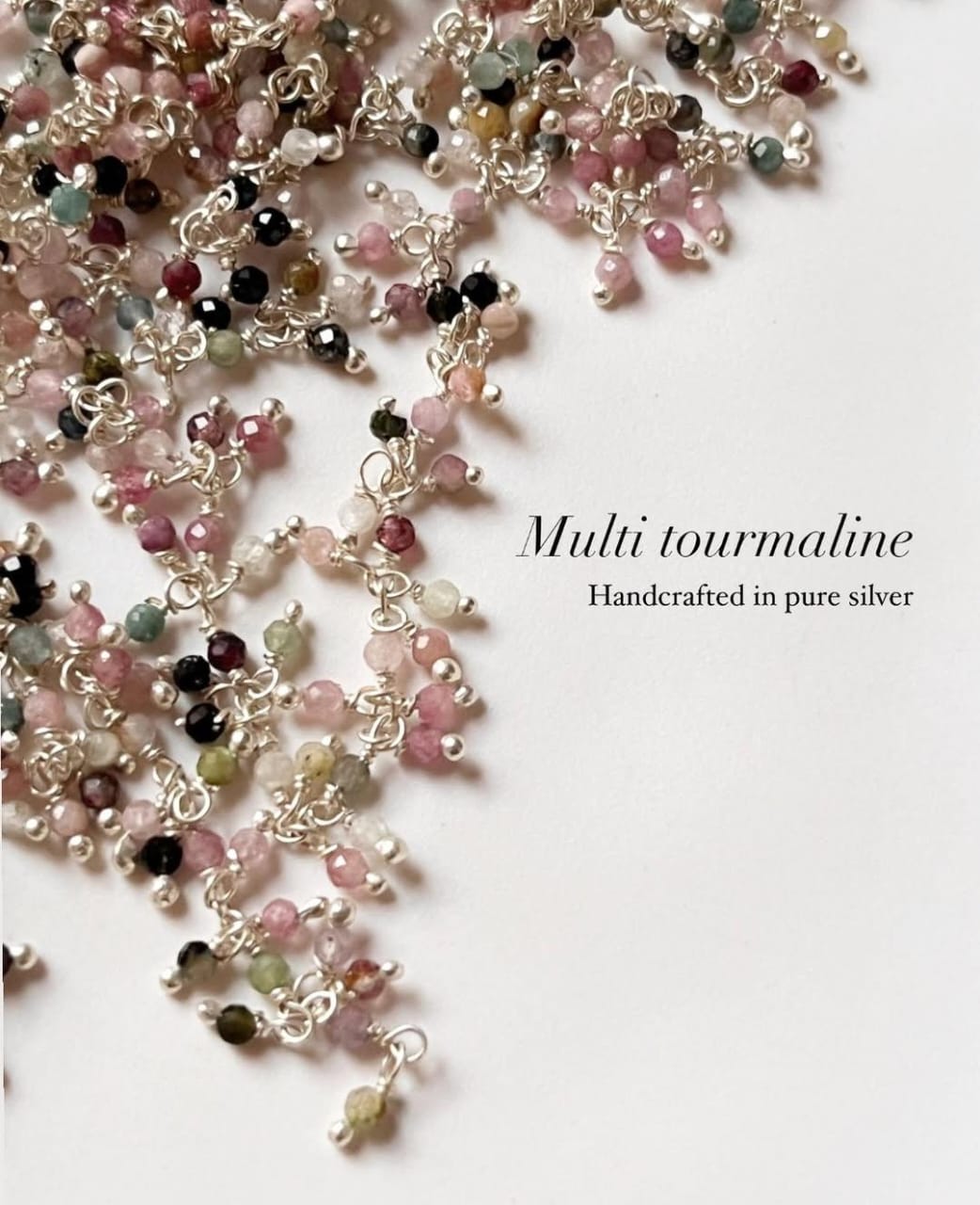 Elegant Multi Tourmaline and Silver Anklet for Stylish Looks