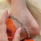 Multi Tourmaline Handcrafted Silver Anklet with Colorful Gemstones