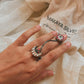 Unique Antique Kundan Meenakari Silver Ring with Chand Pattern for Jewelry Lovers