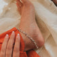Colorful Multi Tourmaline Gemstone Anklet with Silver Detailing