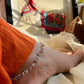 Multi Tourmaline Gemstone Silver Anklet for Summer Fashion