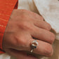 Citrine gemstone in a divine lotus silver ring with artistic detail