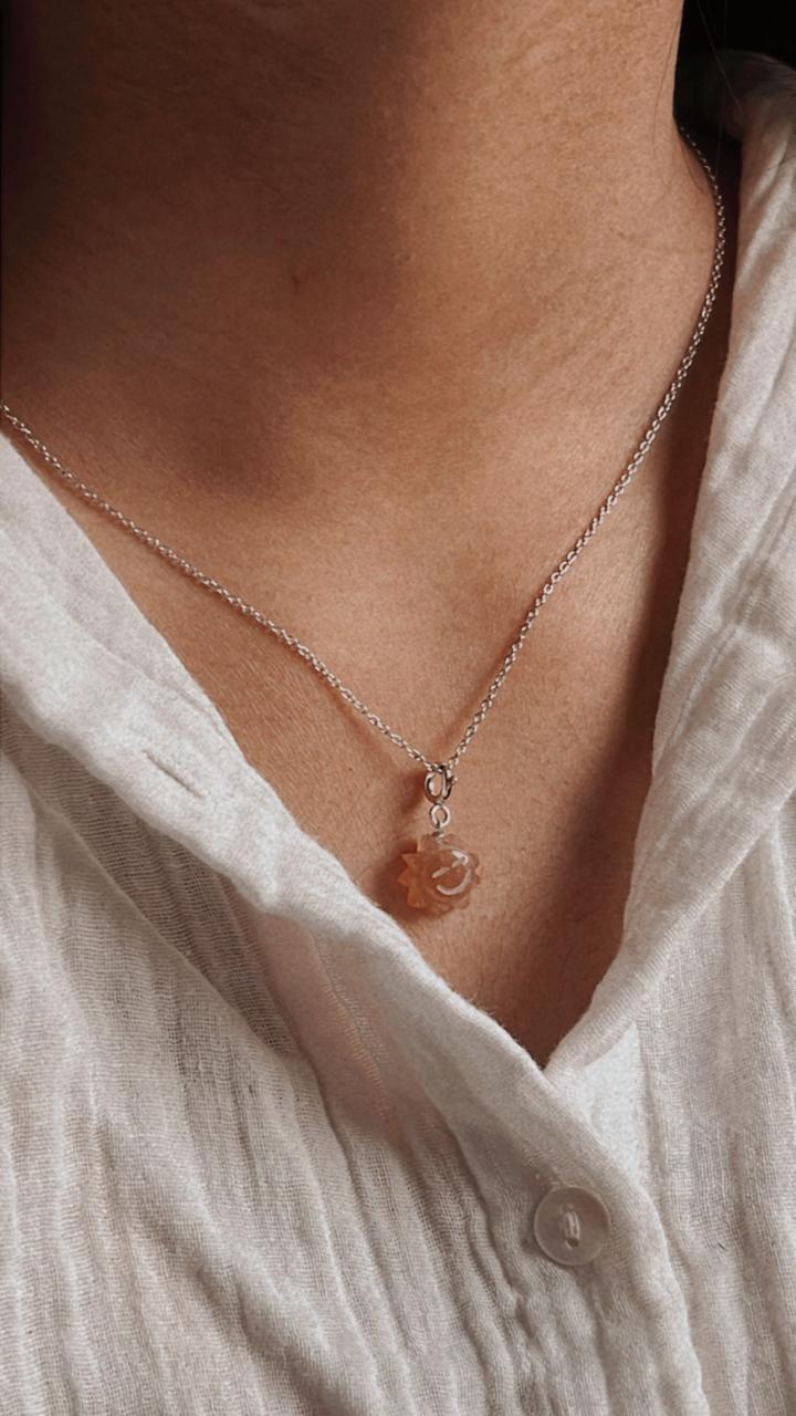 Sunstone Sun Face Pendant for Positivity