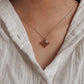 Elegant Strawberry Quartz Clover Crystal Necklace