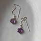 Amethyst Crystal Flower and Silver Sui Dhaga Earring