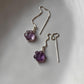 Silver Sui Dhaga Earring with Amethyst Flower Crystal