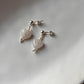 Rose Quartz Heart Silver Studs with Pearl Accent