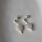 Silver Stud Earrings Featuring Rose Quartz Heart and Pearl