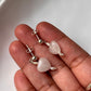 Rose Quartz Heart and Pearl Silver Stud Earrings