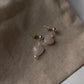 Silver Stud Earrings with Rose Quartz Heart and Pearl