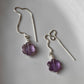 Amethyst Flower Crystal Silver Sui Dhaga Earrings