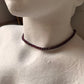 Garnet Round Cut 3-4mm Natural Crystal Necklace