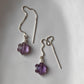 Elegant Silver Sui Dhaga Earring with Amethyst Flower