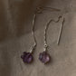 Silver Earring with Amethyst Flower Crystal Sui Dhaga Design