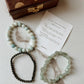 Aquamarine, Green Aventurine Heart, and Pyrite 4mm bracelet for attracting finance and good luck