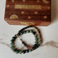 Boho-style bracelet with Moss Agate 8mm and Multi Tourmaline 4mm crystals